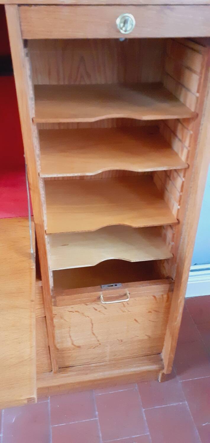 Meuble de bureau vintage année 50 en chêne