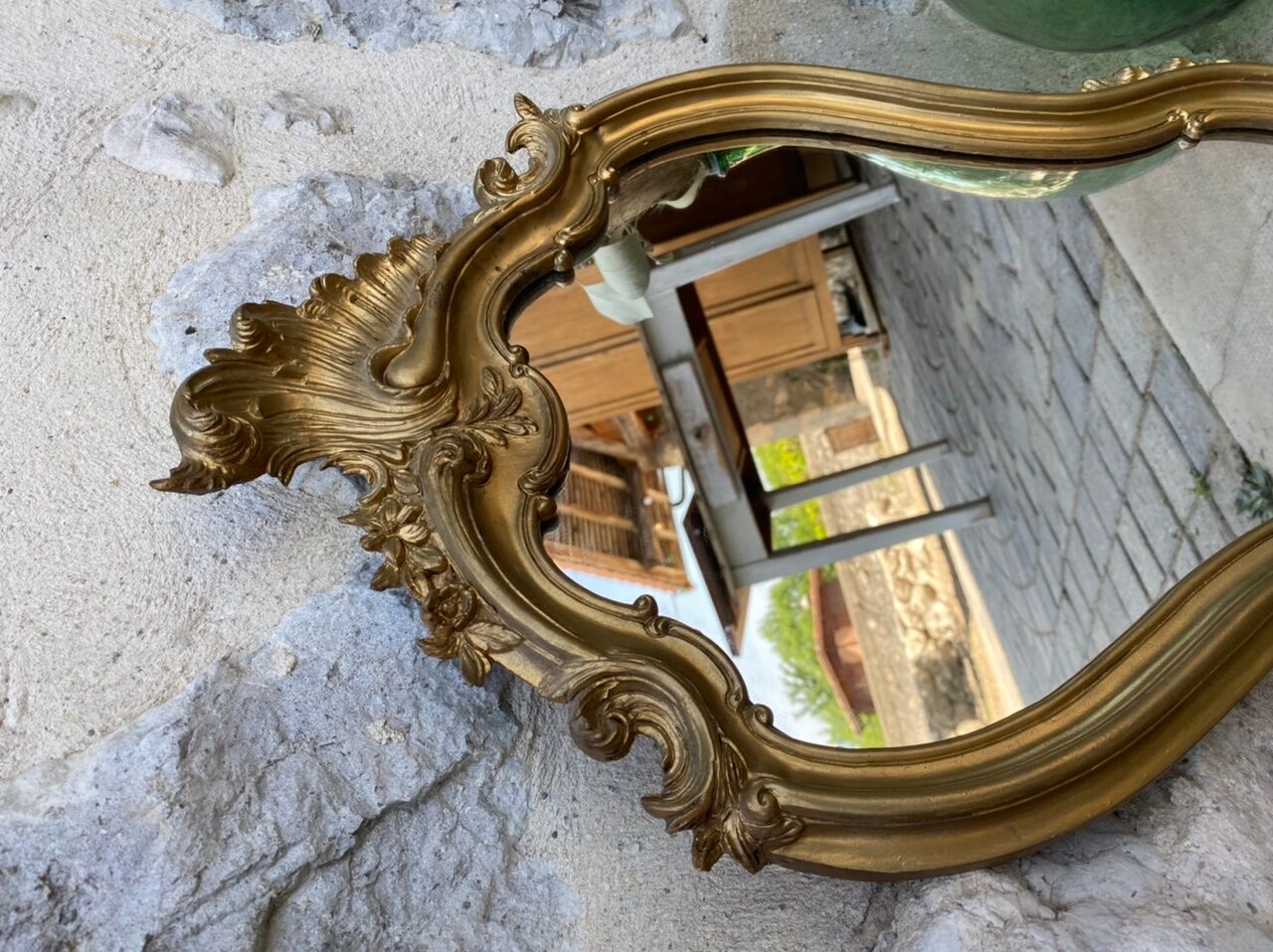 Golden baroque mirror