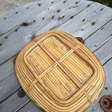 Rattan and brass basket