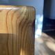 Vintage coffee table in pine and smoked glass