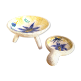 Pair of blue thistle ceramics