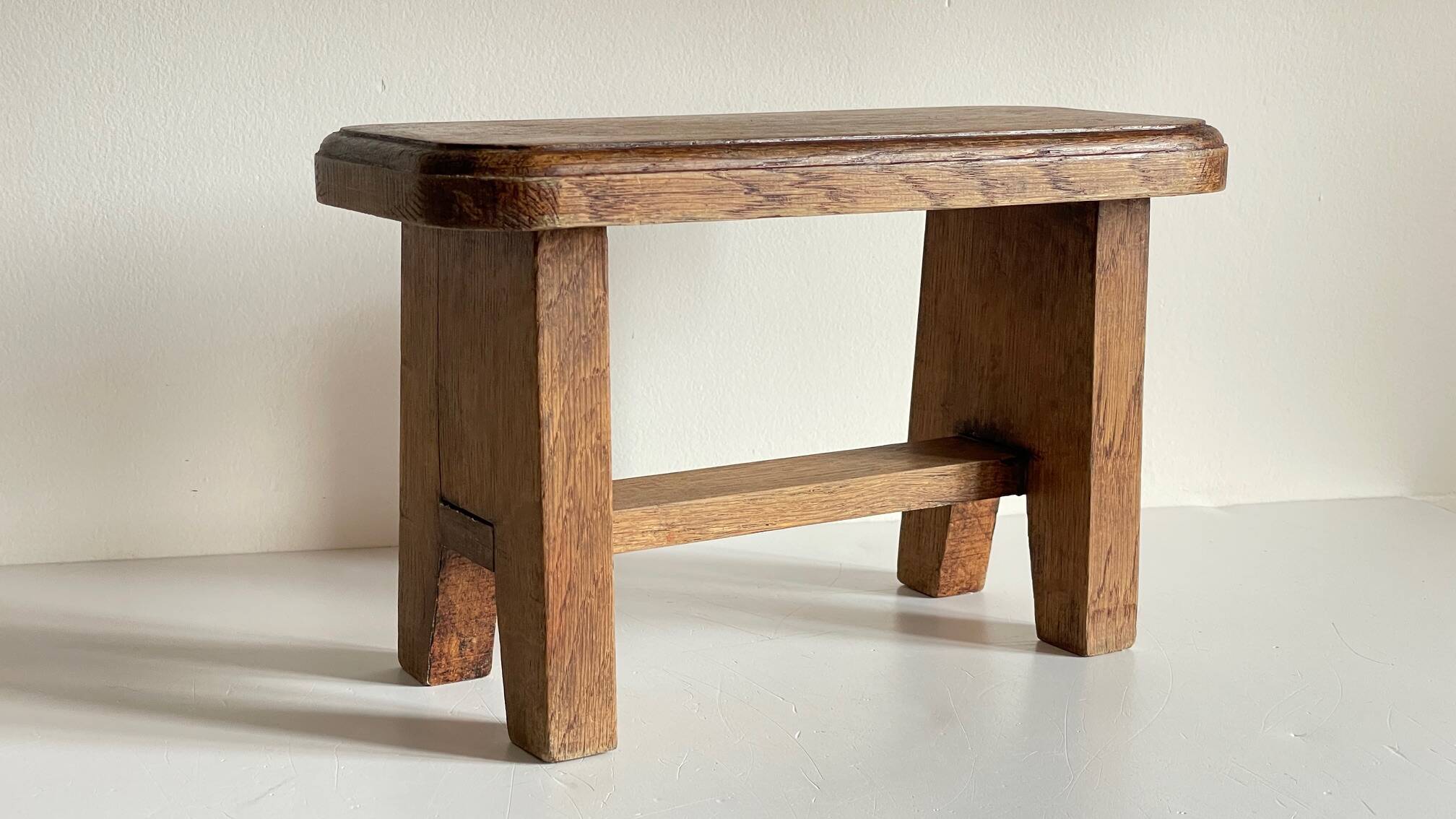 Vintage solid oak stool