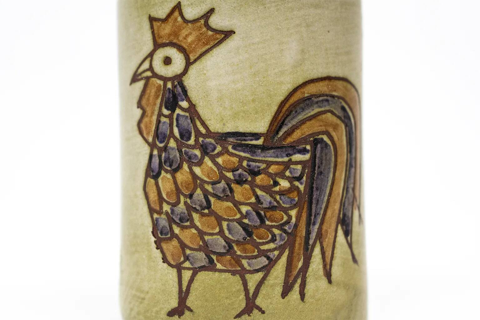 Stylised rooster pencil holder — Olivier Pettit — France, 1950s-1970s