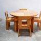 Vintage stretch dining table and 4 chairs by S. Coppola for Roche Bobois