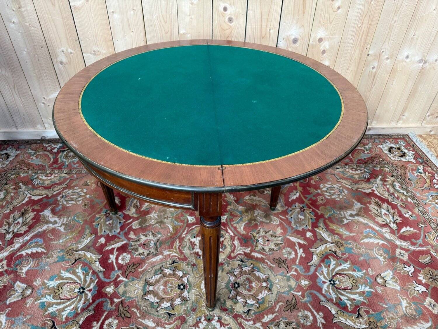 Console - Half-moon table Louis XVI in solid mahogany