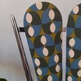 Set of reupholstered "petal" chairs