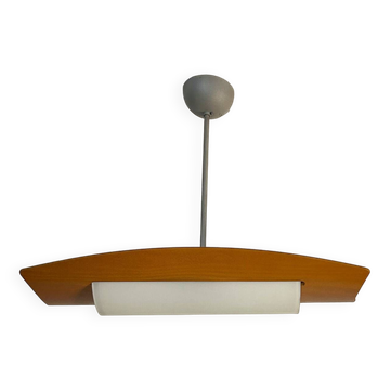 Lustre bois et verre design années 2000
