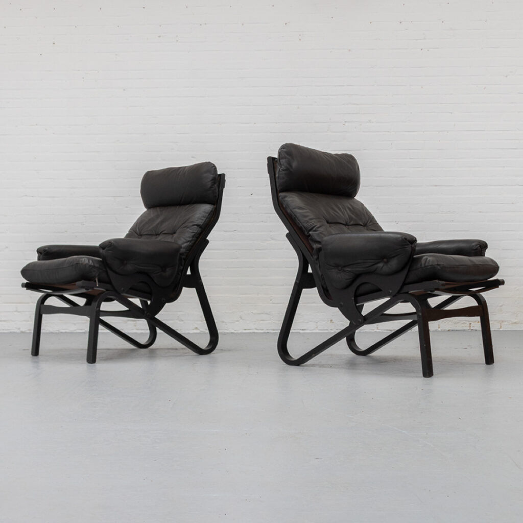 Bentwood & Leather Lounge Chair 1970s