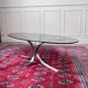 70's coffee table with glass and chrome