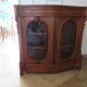 Curved showcase library carved wood 2 doors mahogany English style
