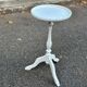 Tripod gueridon / Louis XVI style white patinated side table 1960