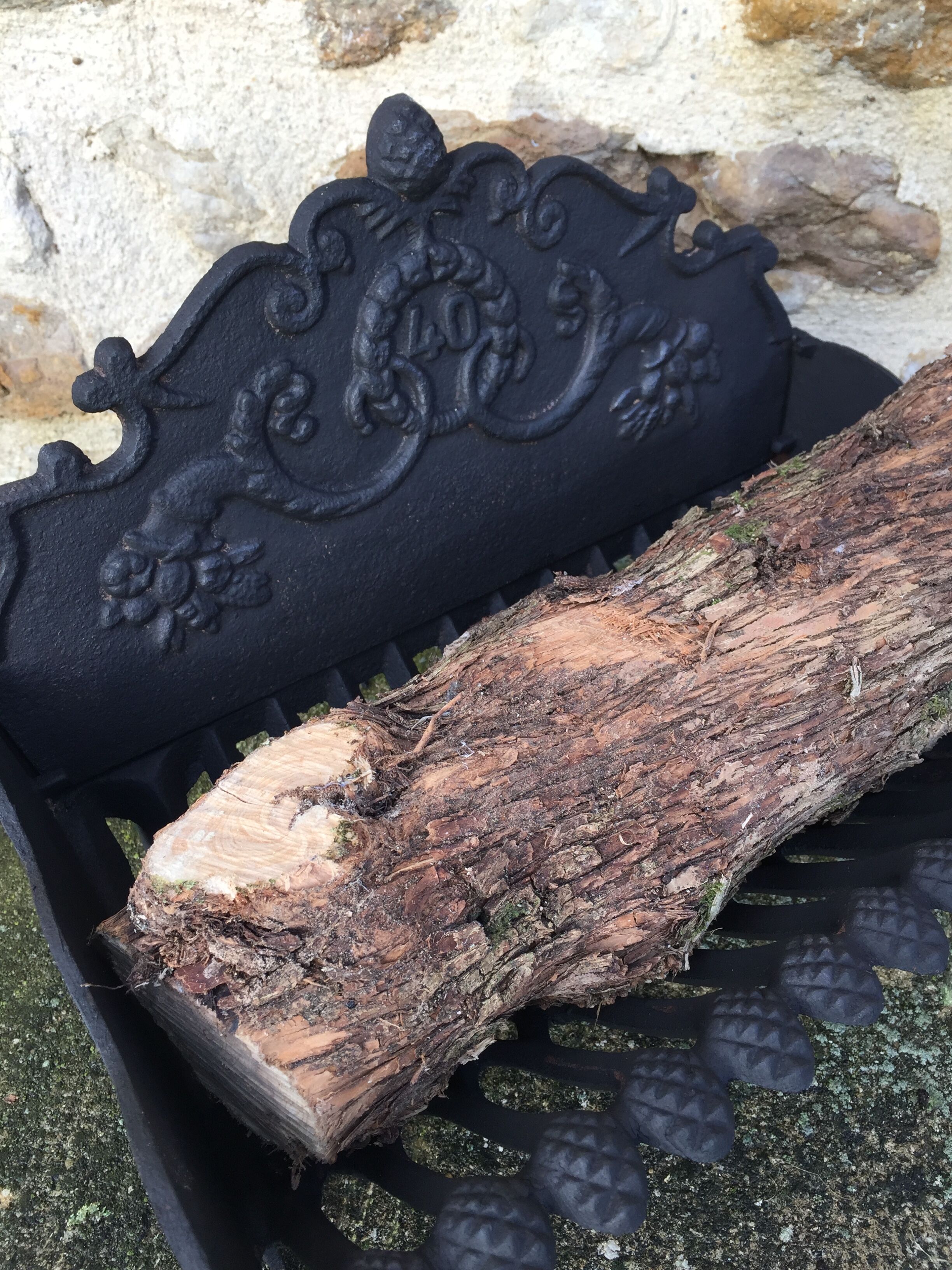 Log rack fireplace cradle