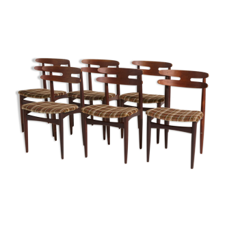 Model 178 teak dining chairs by Johannes Andersen for Bramin, Set of 6