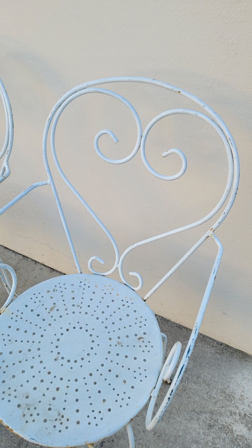 Salon de jardin série de 6 fauteuils en fer de jardin