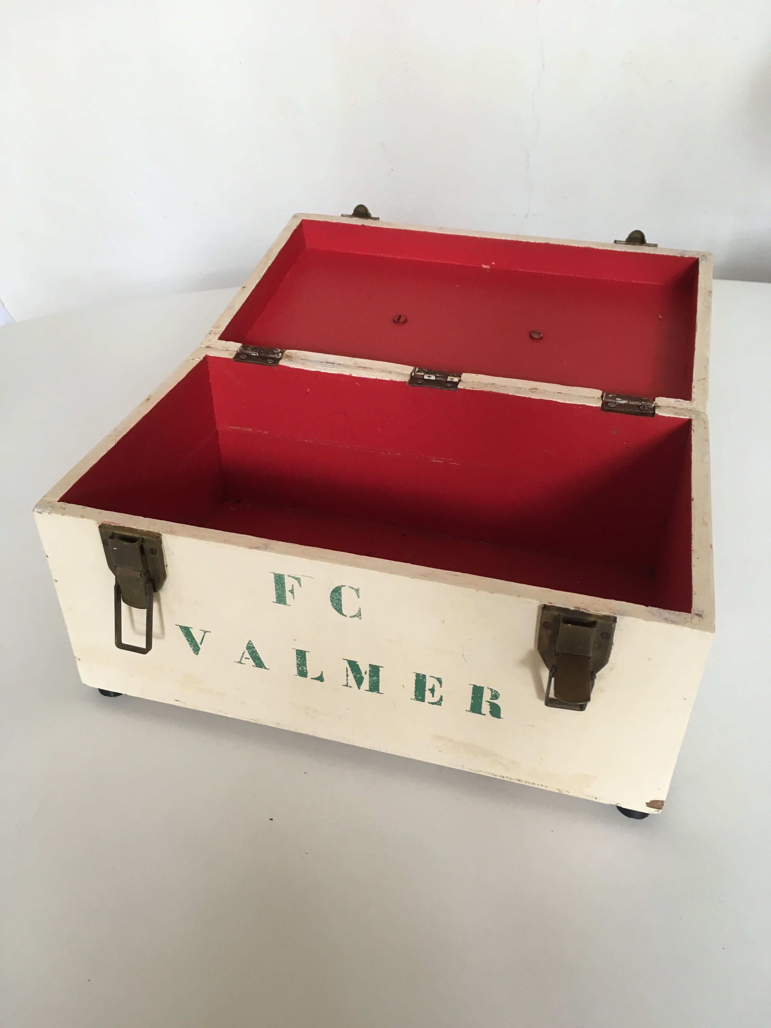 Sports pharmacy box, wooden crate 60s
