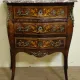 Louis XV style marquetry jump commode – 3 drawers – Marble top
