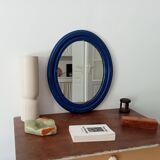 Antique oval mirror in wood and stucco, early 20th century, 51*43 cm