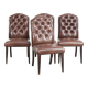 Set of 4 vintage cowhide leather chesterfield dining chairs