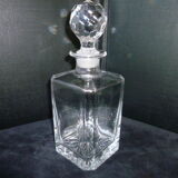 Plain crystal whisky decanter faceted cap