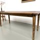 Farm table in walnut with spindle legs.