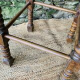 High stool in turned wood