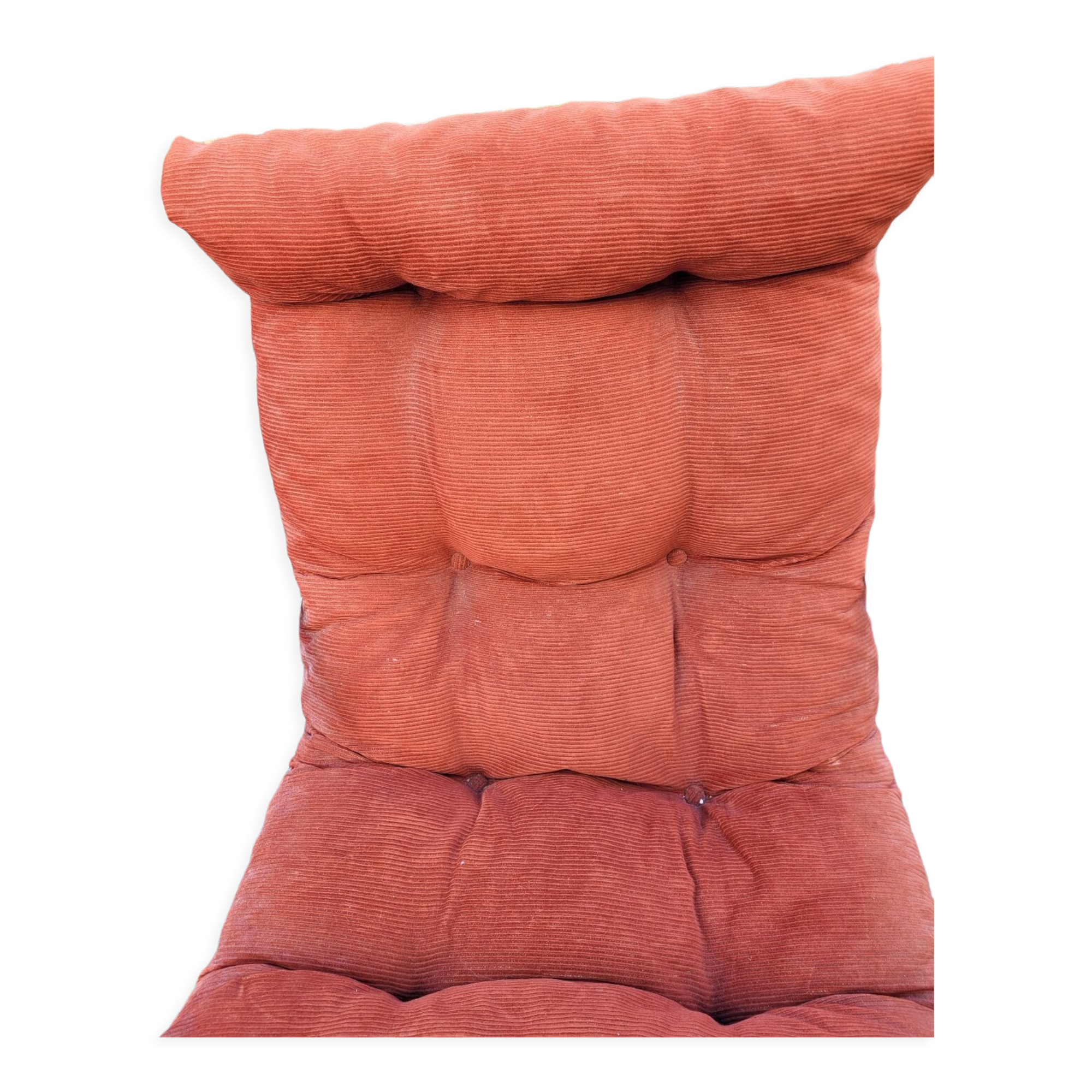 Brick velvet armchair