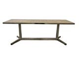 Vintage ceramic coffee table with a chrome frame.