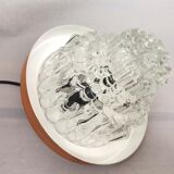 MidCentury Modern clear glass and copper colored aluminium hanging lamp, 1960s