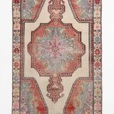 Turkish Red & Beige Classic Vintage Rug, 130x229Cm