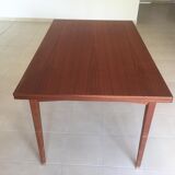 Scandinavian breakfast table in solid teak 1960 with 2 sliding extensions