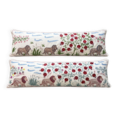 Set of 2 vintage embroidered cushion covers 45x137 cm