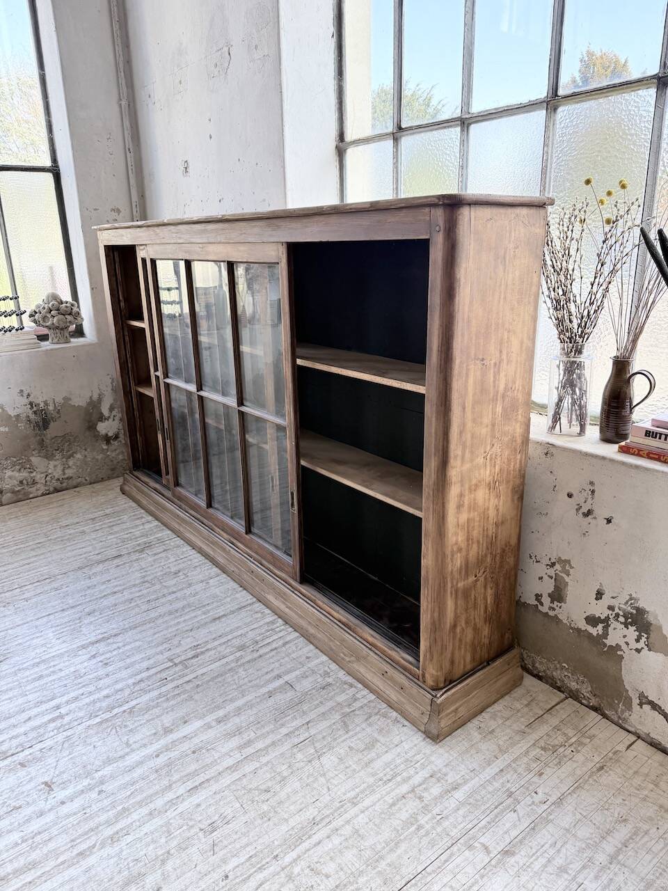 Enfilade meuble de métier XXL portes vitrées