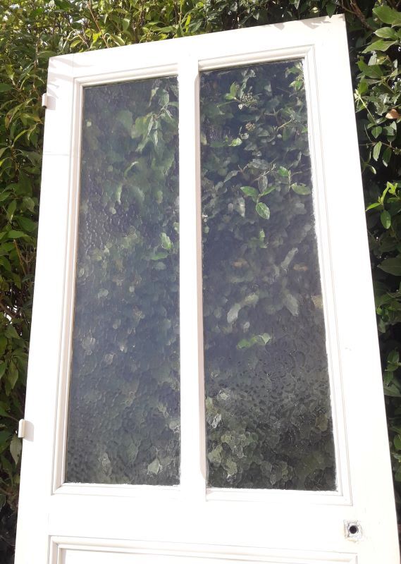 Old translucent glazed communication door 82.5x214.2cm (2)