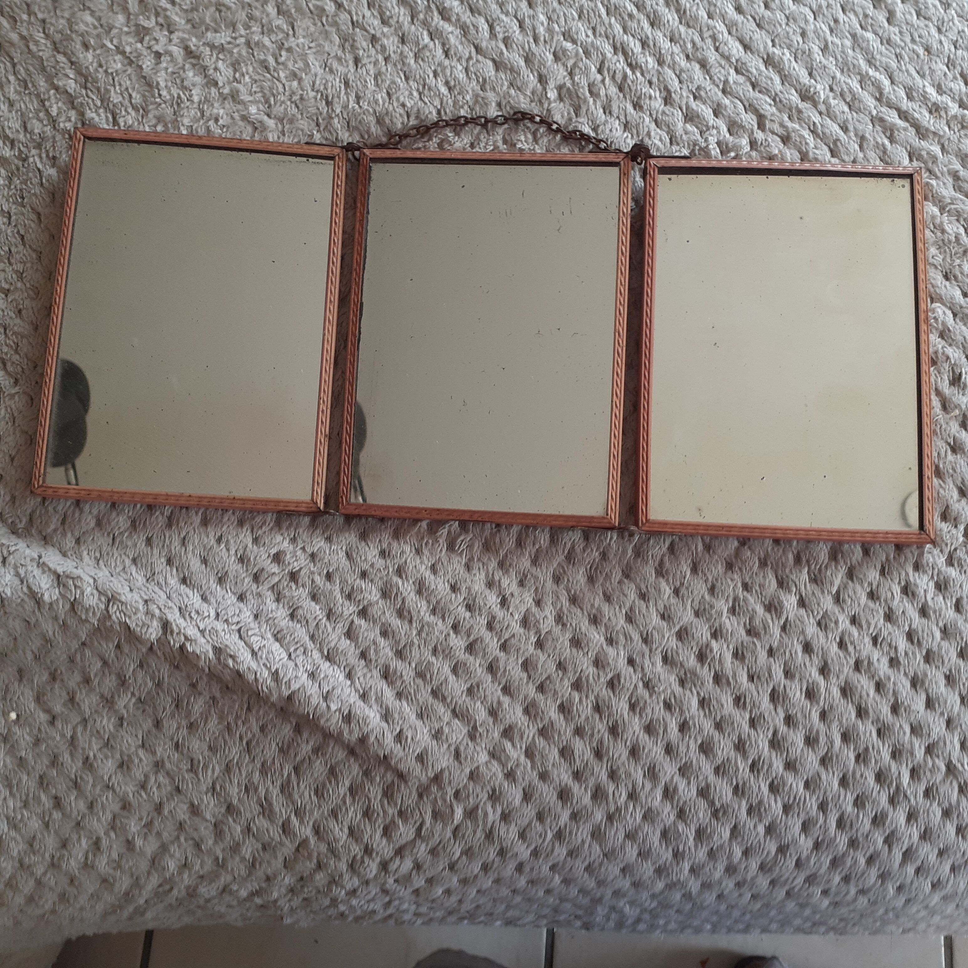 Triptych barber mirrors 30s