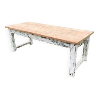 Farmhouse table with built-in storage
