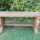 Brutalist oak bench