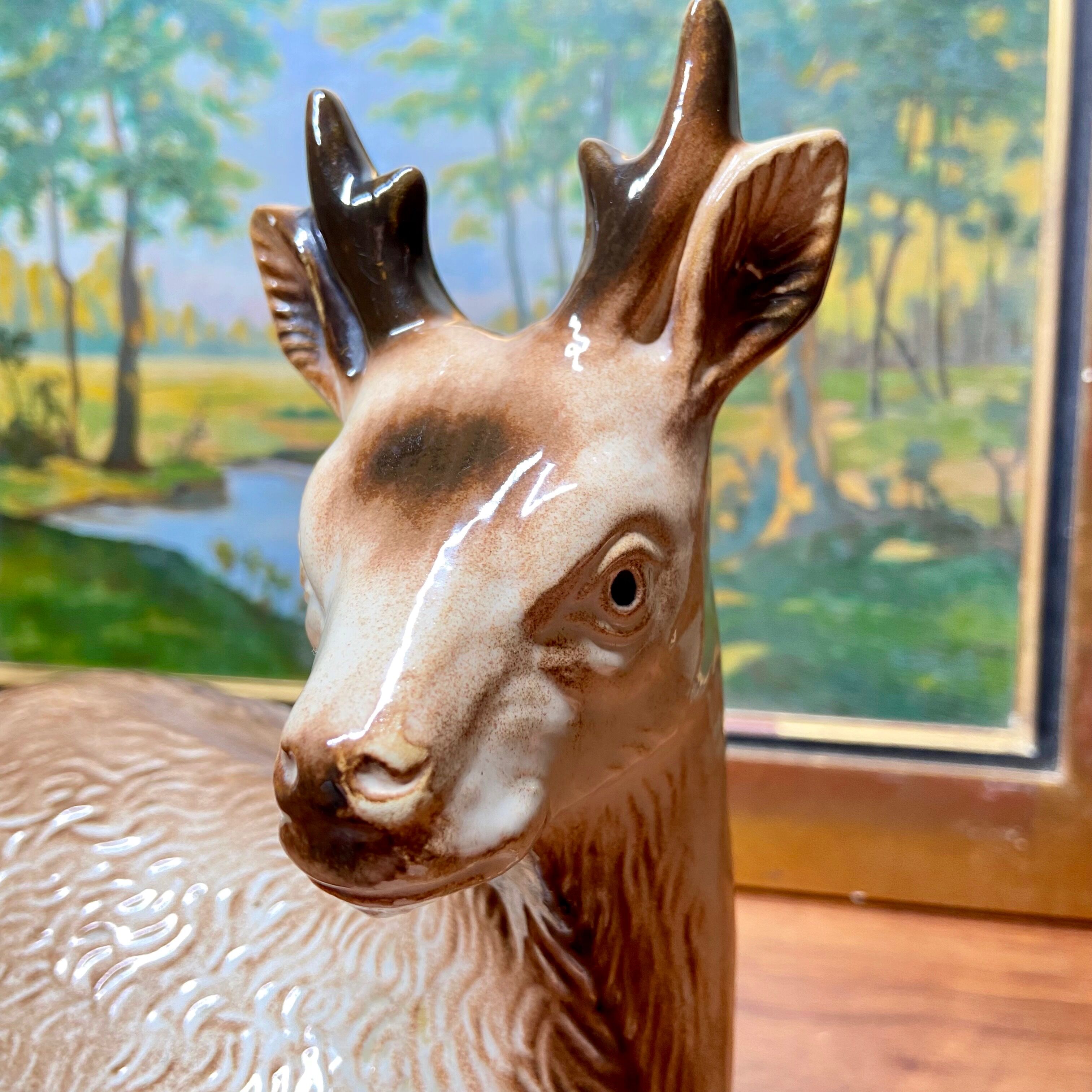 Terrine deer faience