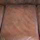Brown cowhide leather Chesterfield 3-seater sofa in English style