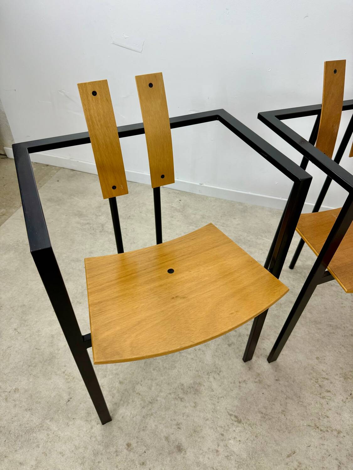 3 old Karl Friedrich Forster raw design chairs model Trix KFF postmodern 70s/80s