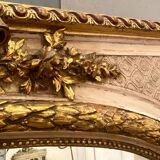 Louis XV style mirror in wood and gilded and patinated stucco 19th century
