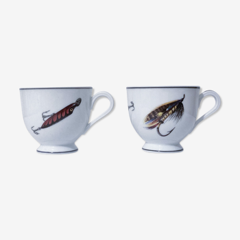 Lot de deux tasses pêcheurs