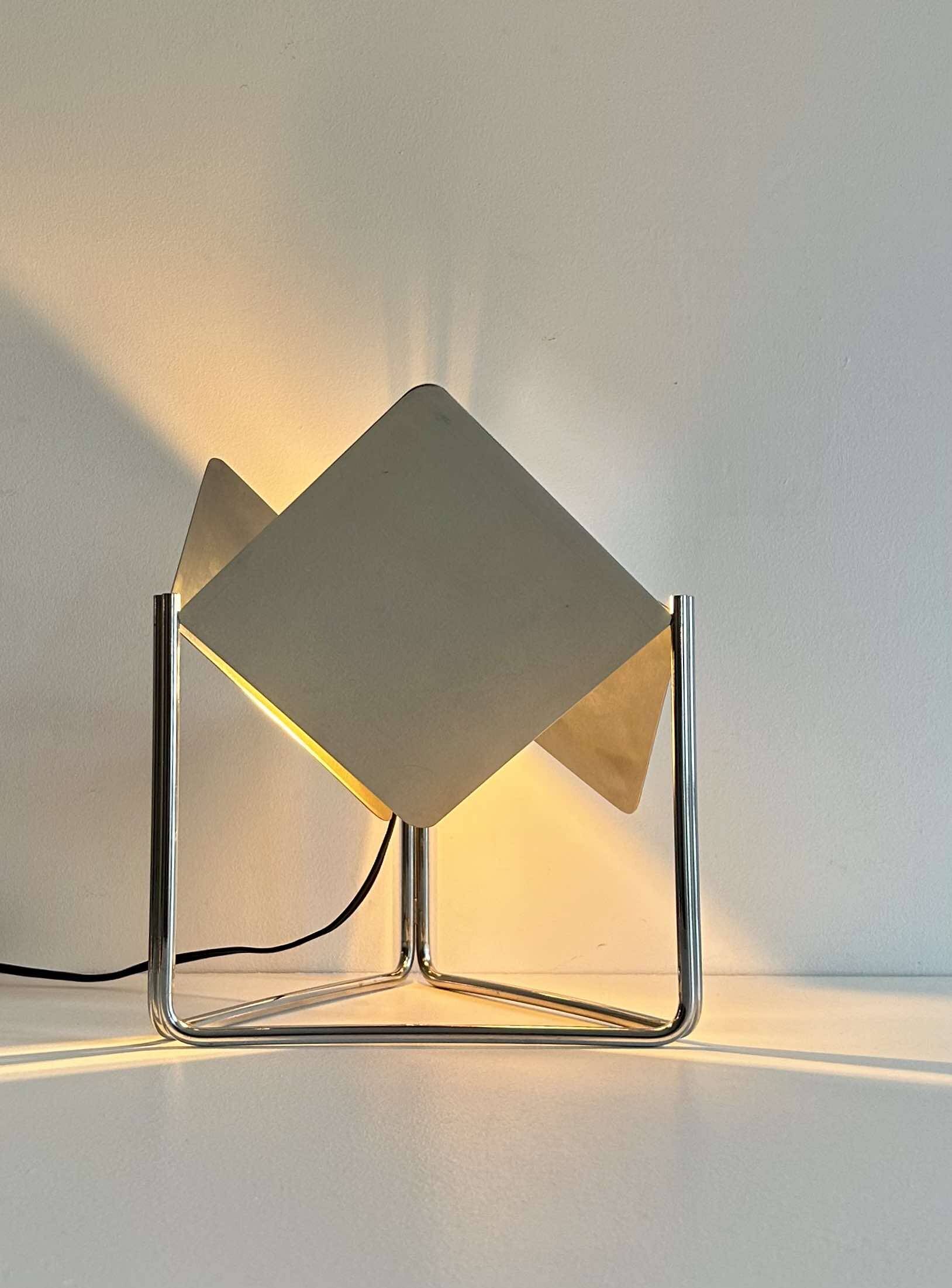 Vintage adjustable table lamp in chromed metal, France 1970