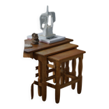 Nesting tables in oak, made by a Danish cabinetmaker, mid-century modern, 1960s.