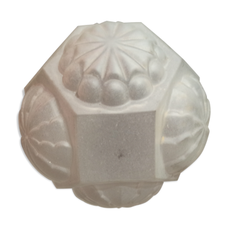 Globe plasterer white art deco frosted glass