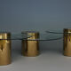 Polished Brass and Glass Low Tables. 2000s. Set of 3
