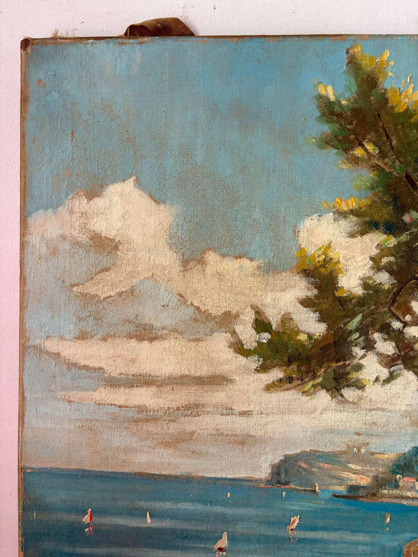 Oil on canvas Roquebrune-Cap-Martin, signed Émile Tatin