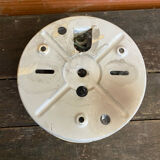 Old Ceiling Light Wall Fixture Moulded Glass + White Metal Support Years