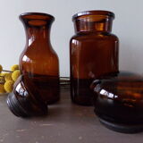 Bocaux en verre ambrés