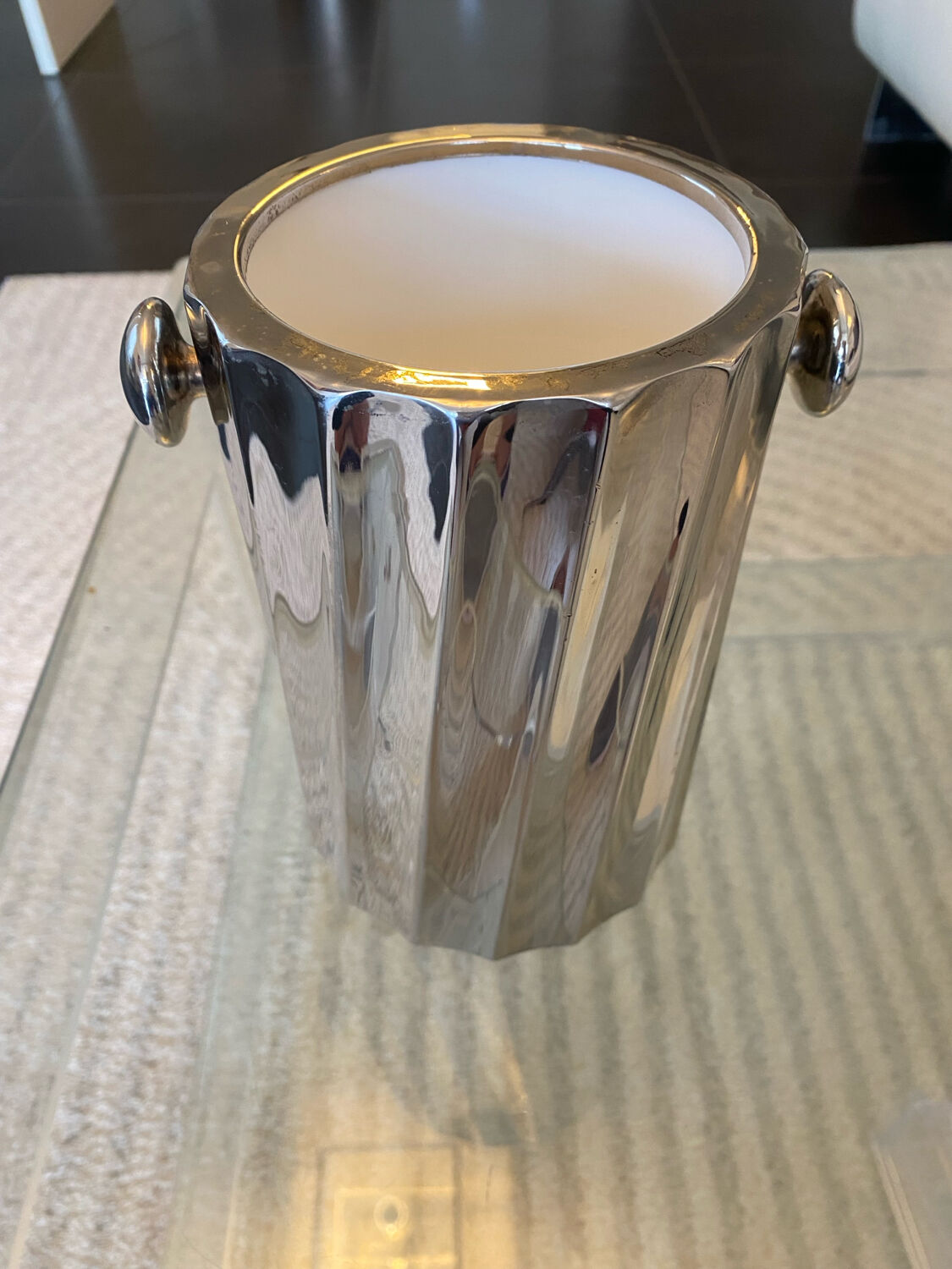 Silver-plated metal bottle cooler