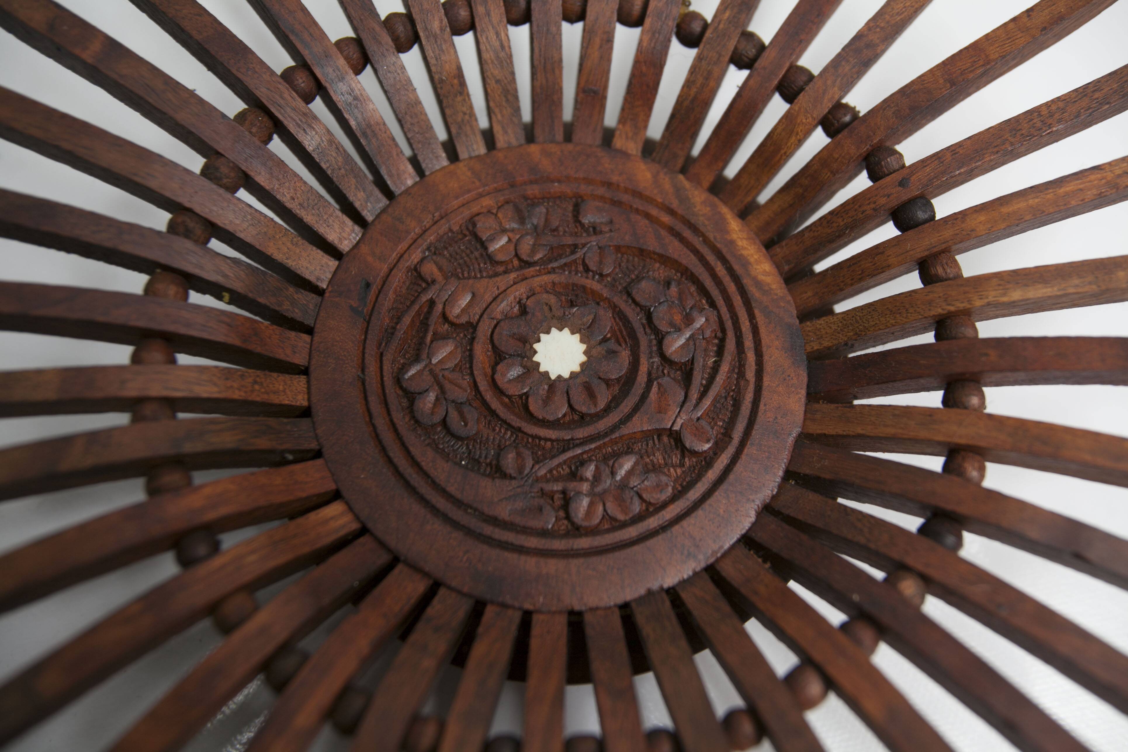 Handcrafted fruit dish 1960 solid wood unique piece